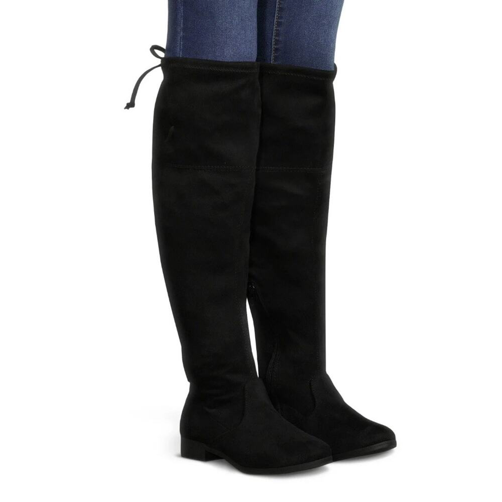 Time and Tru Women's SIZE 10W Wide Width Over the Knee Boots Color Black NEW